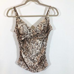 Calvin Klein Snake Skin Print Tankini Top